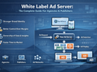 White label ad server overview showing branded ad platform, ad request flow, targeting, reporting, and use cases for agencies and publishers.