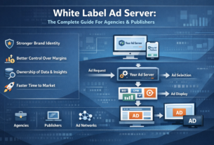 White label ad server overview showing branded ad platform, ad request flow, targeting, reporting, and use cases for agencies and publishers.