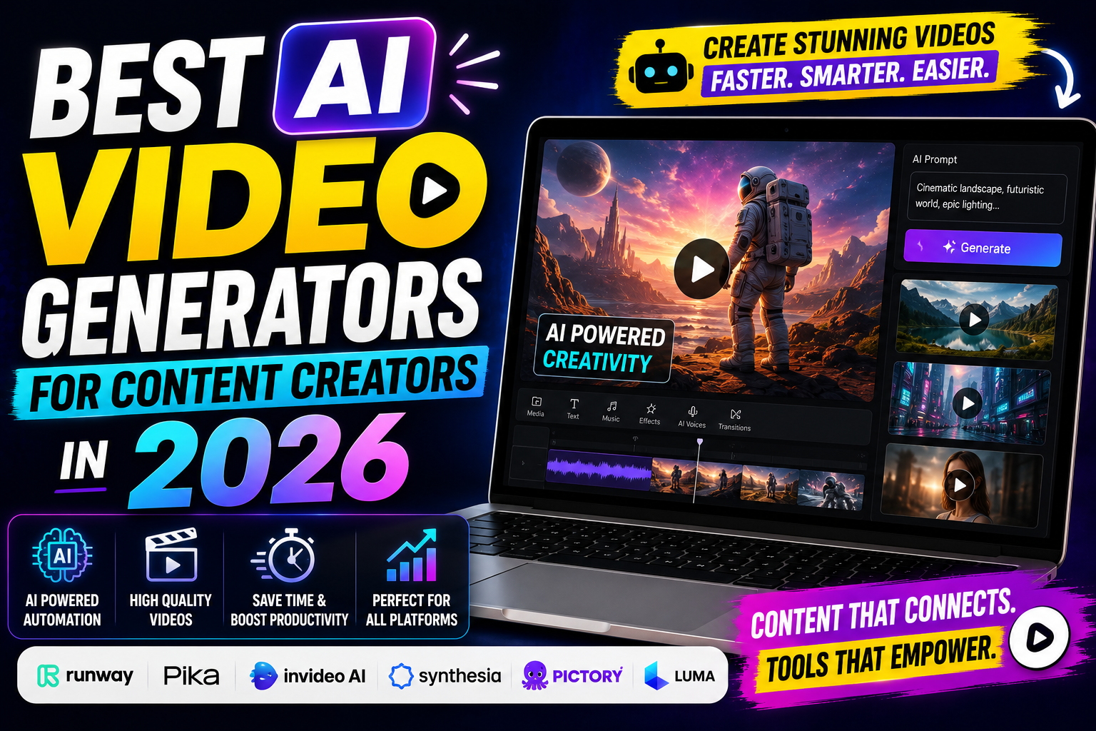 Best AI Video Generators for Content Creators in 2026