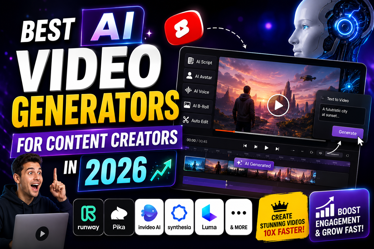 Best AI Video Generators for Content Creators in 2026: Top Tools Compared