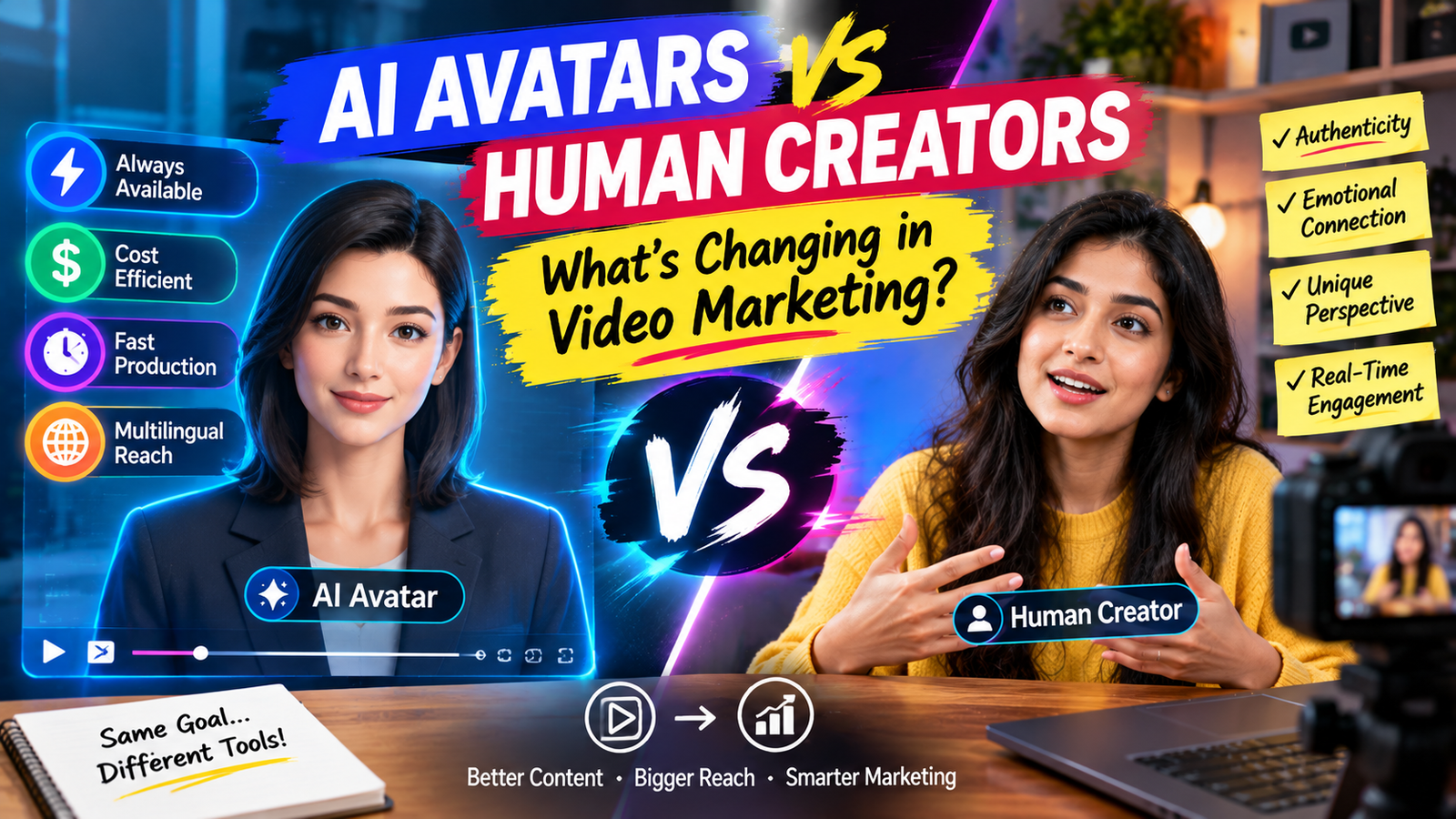 AI Avatars vs Human Creators: What’s Changing in Video Marketing?