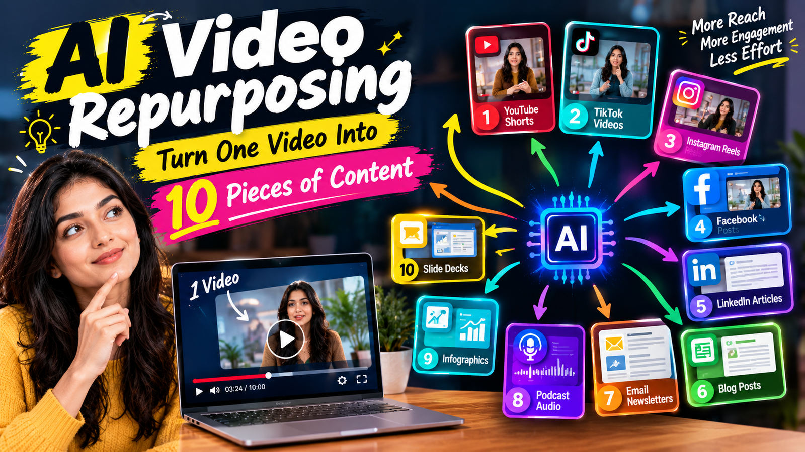 AI Video Repurposing: Turn One Video Into 10 Pieces of Content